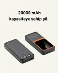 20.000 mAh Powerbank – 22.5W Hızlı Şarj, Çok Kablolu, Dijital Göstergeli-2