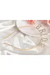 Altın Gold Renk Bekarlığa Veda Kristal Taş Bride Tacı İthal 16x10 Cm-4