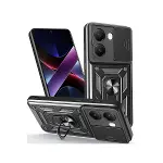 Xiao Poco X7 Pro Kılıf Pars Lens Yüzüklü Silikon - Siyah-1