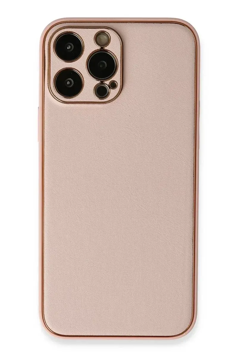 Apple iPhone 13 Pro Kılıf Coco Deri Silikon Kapak - Pembe