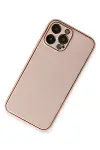 Apple iPhone 13 Pro Kılıf Coco Deri Silikon Kapak - Pembe-2