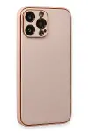 Apple iPhone 13 Pro Kılıf Coco Deri Silikon Kapak - Pembe-3