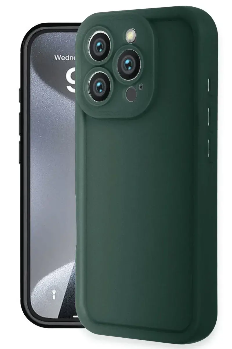 Apple iPhone 16 Pro Max Kılıf Viera Silikon - Koyu Yeşil