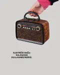 Nostaljik Radyo Görünümlü Bluetooth Hoparlör – FM/AM Yayın, Kablosuz Bağlantı, Şarj Edilebilir-2