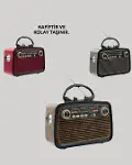 Nostaljik Radyo Görünümlü Bluetooth Hoparlör – FM/AM Yayın, Kablosuz Bağlantı, Şarj Edilebilir-3