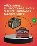 Nostaljik Radyo Görünümlü Bluetooth Hoparlör – FM/AM Yayın, Kablosuz Bağlantı, Şarj Edilebilir-1