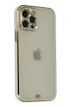 Apple iPhone 12 Pro Max Kılıf Liva Taşlı Silikon - Beyaz-2