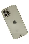 Apple iPhone 12 Pro Max Kılıf Liva Taşlı Silikon - Beyaz-3