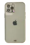 Apple iPhone 12 Pro Max Kılıf Liva Taşlı Silikon - Beyaz-1