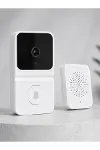 Beyaz Wi-Fi Akıllı Görüntülü Kapı Zili HD Kamera, Gece Görüşü ve Telefon Bildirimli Kablosuz Kapı Zi-3