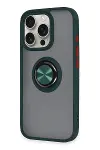 Apple iPhone 16 Pro Max Kılıf Montreal Yüzüklü Silikon Kapak - Yeşil-2