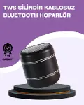 Silindir Tasarım Mini Bluetooth Hoparlör 10m Çekim Güçlü Bas ve krofonlu-1