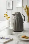 1 LT Isı Yalıtımlı Çay Ve Soğuk Su Termosu Gri (12 Saat Sıcak Tutar& İçi Camdır)-1