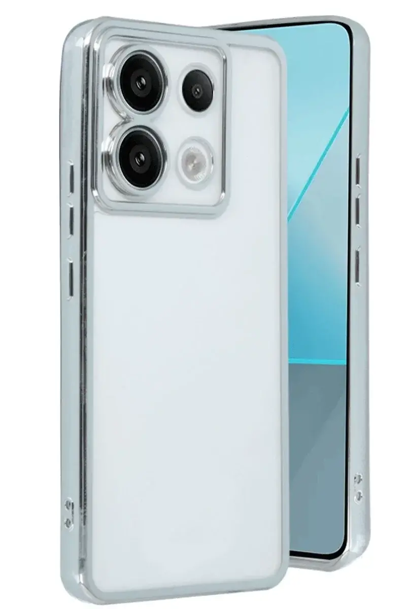 Xiao Poco X6 Kılıf Razer Lensli Silikon - Gümüş