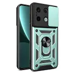 Xiao Poco X6 Pro Kılıf Pars Lens Yüzüklü Silikon - Yeşil-1