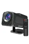 Android Projeksiyon Siyah Taşınabilir Sinema Projektörü 4k 1080p Ev Sineması Bluetooth-2