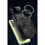 Samsung Galaxy S24 Fe Kılıf Joy Lens Standlı Kapak - Koyu Yeşil-3