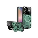 Samsung Galaxy S24 Fe Kılıf Joy Lens Standlı Kapak - Koyu Yeşil-1