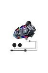 Yeni Nesil Bluetooth 5.3 Motosiklet Intercom RGB Işıklı 1000m Mesafeli-3