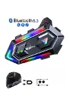 Yeni Nesil Bluetooth 5.3 Motosiklet Intercom RGB Işıklı 1000m Mesafeli-4