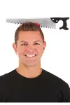 Kafaya Saplanmış Halloween Kanlı Testere Şaka Tacı-2
