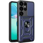 Samsung Galaxy S25 Ultra Kılıf Pars Lens Yüzüklü Silikon - Lacivert-1
