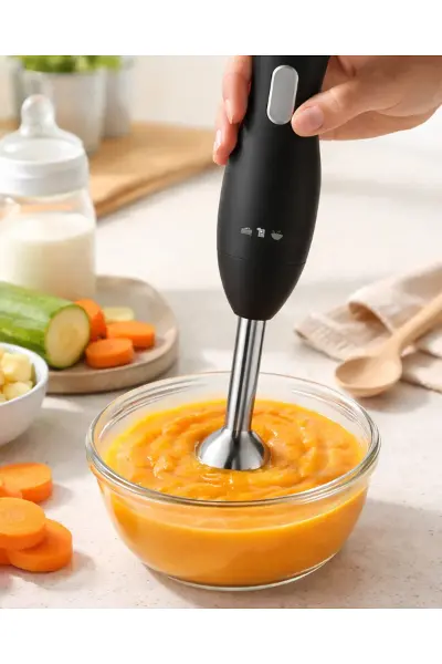 Ergonomik Tasarımlı El Blenderı Paslanmaz Çelik Metal Blender Ayağı