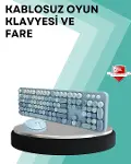 Kablosuz Klavye ve Mouse Seti – Sessiz Tuş, Retro Tasarım-1