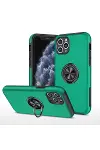 Apple iPhone 11 Pro Max Kılıf Elit Yüzüklü Kapak - Yeşil-1