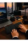Kablosuz Katlanabilir Bluetooth Klavye Telefon Tablet Bilgisayar Uyumlu-3