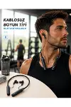 Boyun Tipi Kablosuz Bluetooth Kulaklık Uzun Pil Ömrü krofonlu-1