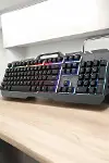 Q Klavye RGB Işıklı Klavye Ve Mouse Seti Kablolu Mouse Hediyeliş-3