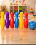 Renkli Çocuk Bowling Oyunu 6 Kukalı Eğitici Eğlence Seti-1