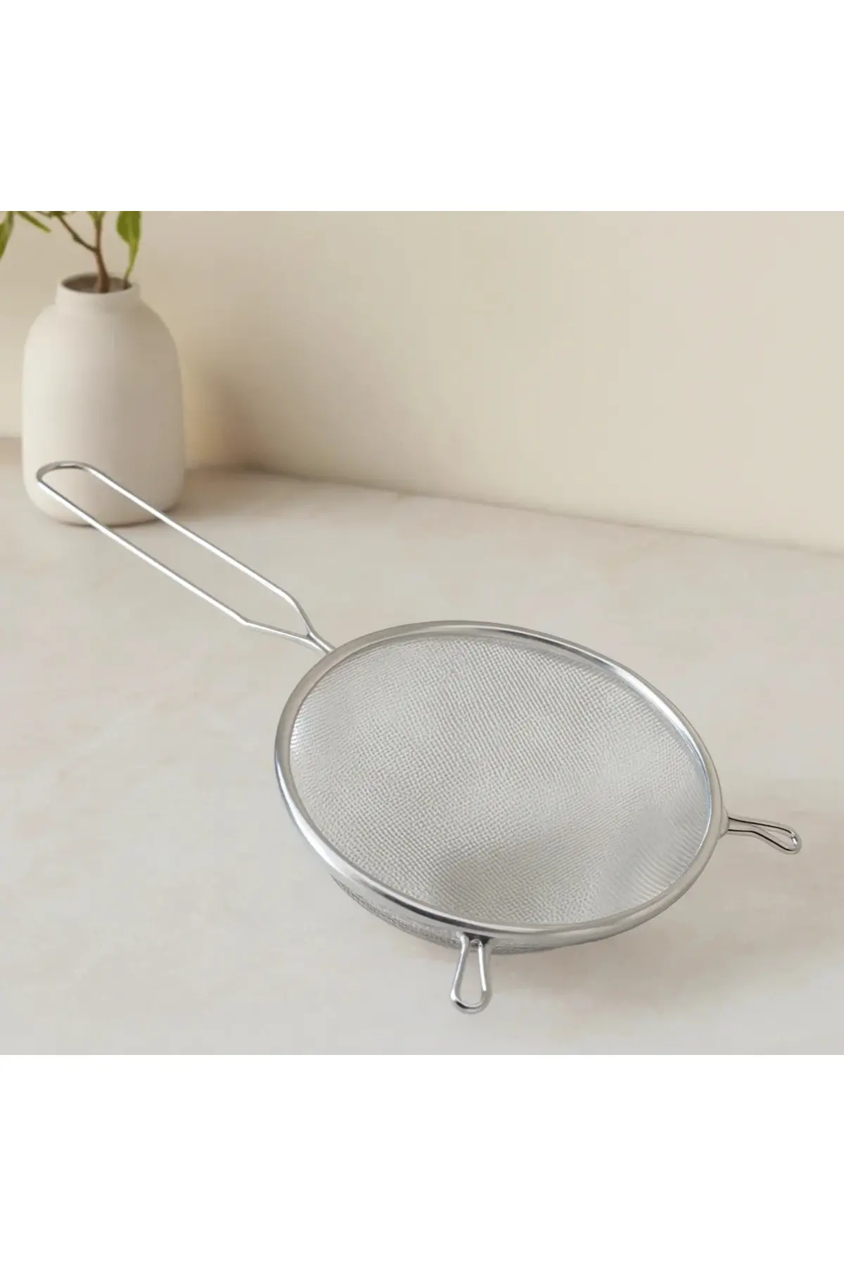 16 cm Metal Saplı Tel Süzgeç (Kulaklı)
