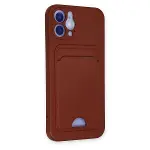Apple İphone 12 Kılıf Kelvin Kartvizitli Silikon - Bordo-2