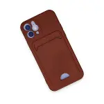 Apple İphone 12 Kılıf Kelvin Kartvizitli Silikon - Bordo-3