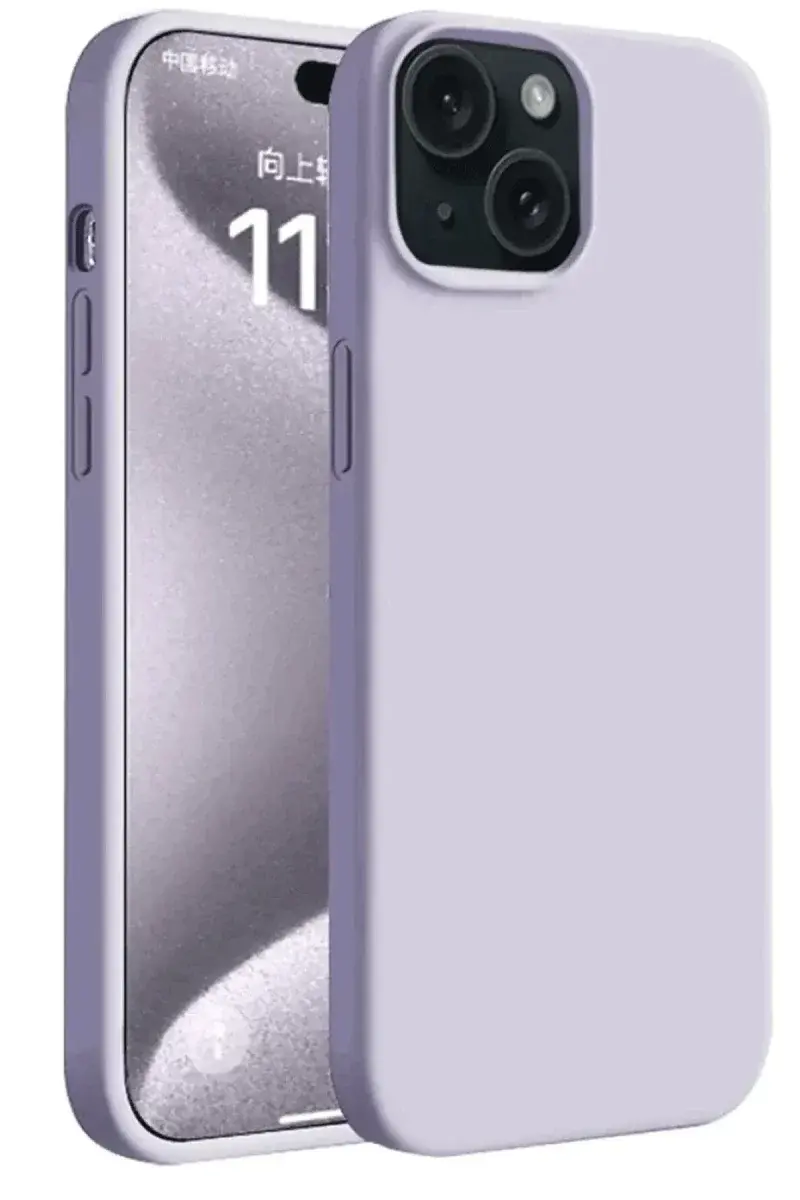 Apple iPhone 15 Plus Kılıf First Silikon - Lila