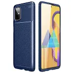 Samsung Galaxy M51 Kılıf Auto Focus Karbon Kapak - Lacivert-1