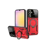 Samsung Galaxy A05s Kılıf Joy Lens Standlı Kapak - Kırmızı-1