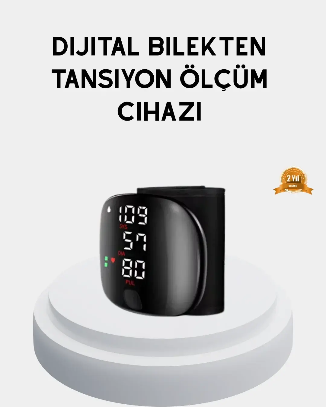 Taşınabilir Dijital Tansiyon Aleti – Bilekten Ölçüm, Arit Uyarısı ve Risk Göstergesi