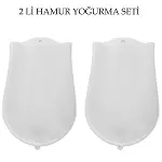 Hamur Torbası 2 li Set Orta ve Büyük Hamur Silikon Şeffaf Yoğurma Torbası Ekmek Makarna Mant-1