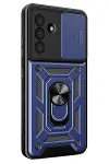 Samsung Galaxy A37 5G Pars Lens Yüzüklü Silikon - Lacivert-3