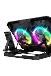 Ayarlanabilir Laptop Soğutucu Çift Fan RGB Işıklı Sessiz Çalışan-3