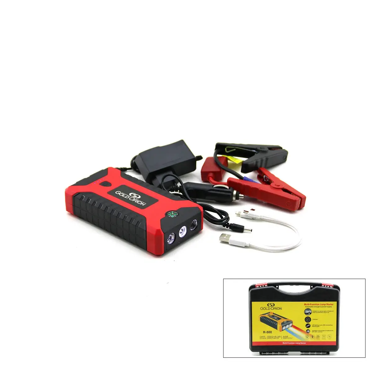 Çok Fonksiyonlu Ato - Araç Takviye Set Taşınabilir 4 Usb Çıkışlı Powerbank Özellik - Fener - Cob - P