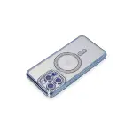 Apple İphone 15 Pro Kılıf Joke Simli Magneticsafe Kılıf - Mavi-2