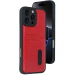 Apple İphone 16 Pro Kılıf Sara Kartvizitli Deri Kılıf - Kırmızı-1