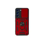 Samsung Galaxy S24 Kılıf Pars Lens Yüzüklü Silikon - Kırmızı-1
