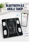 Akıllı Cam Baskül Bluetooth Mobil Uygulamalı Vücut iz Tartısı 180 Kg LCD Ekran-1