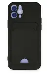 Apple iPhone 12 Kılıf Kelvin Kartvizitli Silikon - Siyah-1