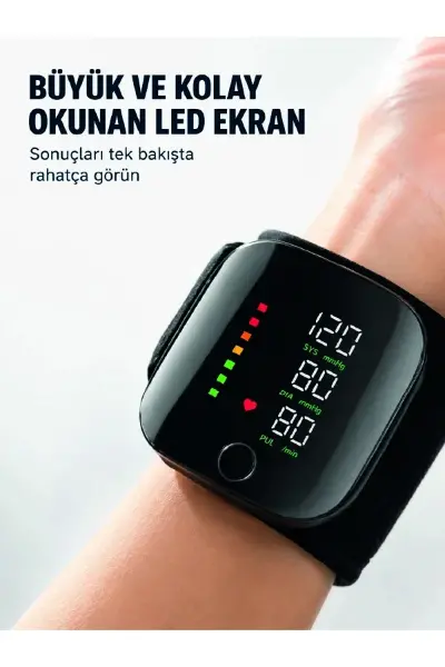 Taşınabilir Şarjlı Bilekten Tansiyon Ölçer Pratik Kullanım